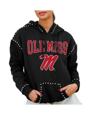 Gameday Couture - Women's Black Ole Miss Rebels Studded Pullover Hoodie