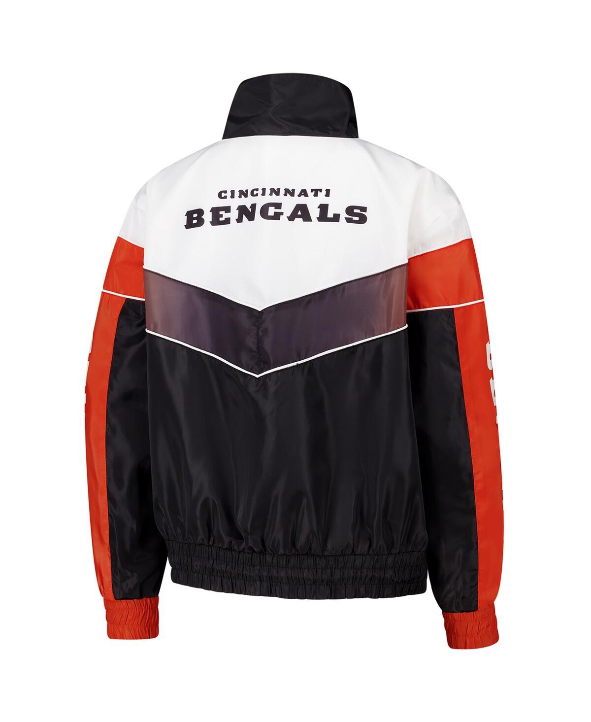 The Wild Collective Women's Black Cincinnati Bengals 1/4 Zip Track Jacket In Multi