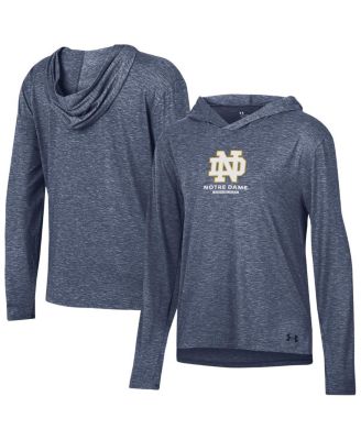 Under Armour - Women's Heather Navy Notre Dame Fighting Irish Breezy Long Sleeve Hoodie T-Shirt