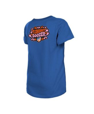 Big Girls Blue FC Cincinnati Bubble Heart T-Shirt