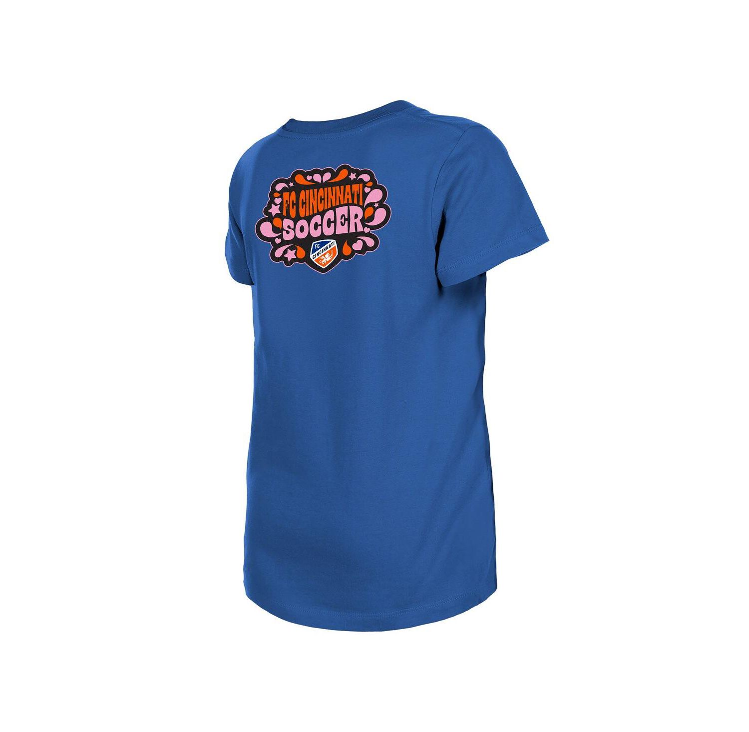 Big Girls Blue FC Cincinnati Bubble Heart T-Shirt