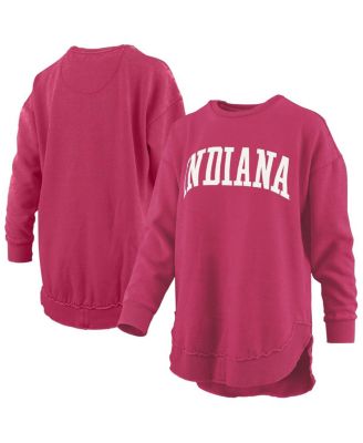 Women's Crimson Indiana Hoosiers M&eacute;lange Poncho Vintage Fleece Long Sleeve Pullover Sweatshirt