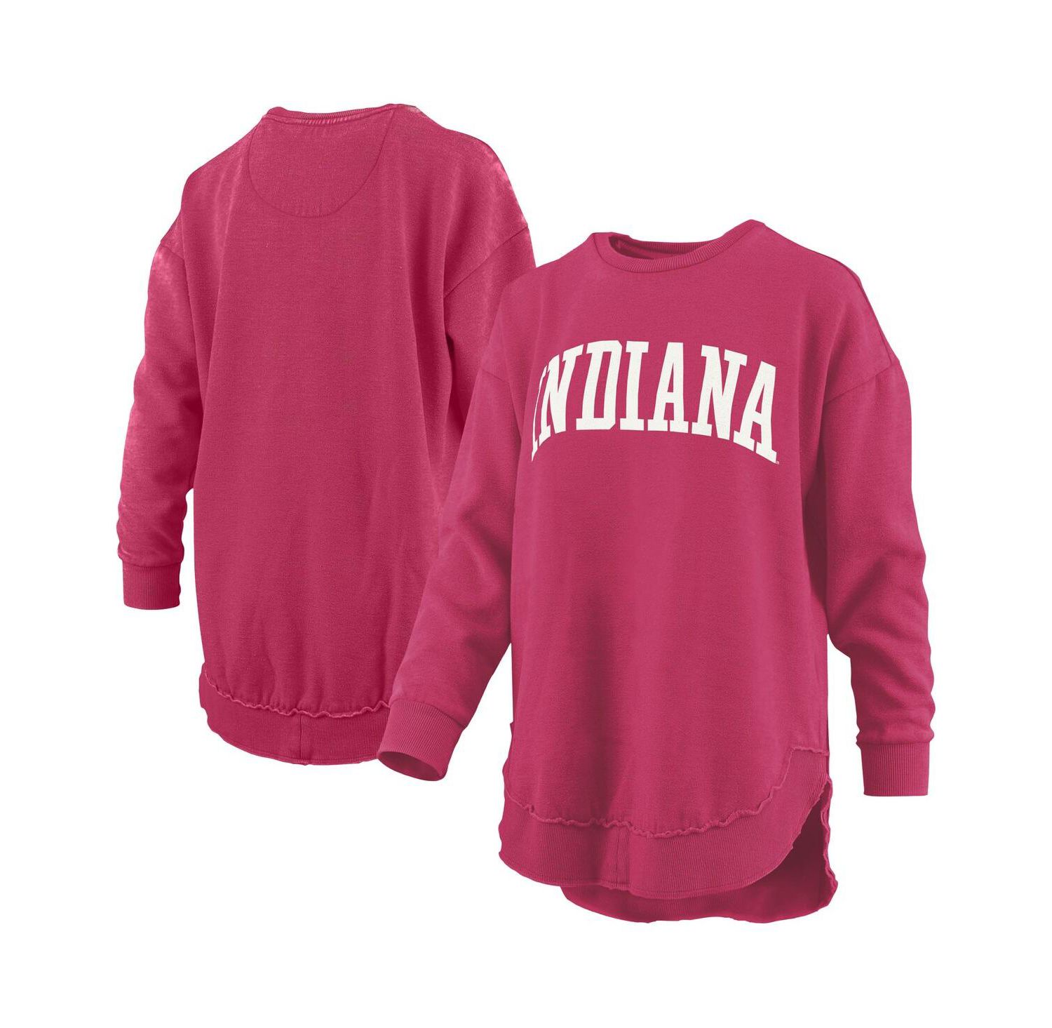 Women's Crimson Indiana Hoosiers M&eacute;lange Poncho Vintage Fleece Long Sleeve Pullover Sweatshirt