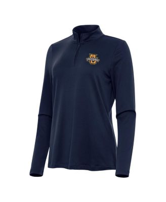 Antigua - Women's Navy Marquette Golden Eagles Reprocess Quarter-Zip Top