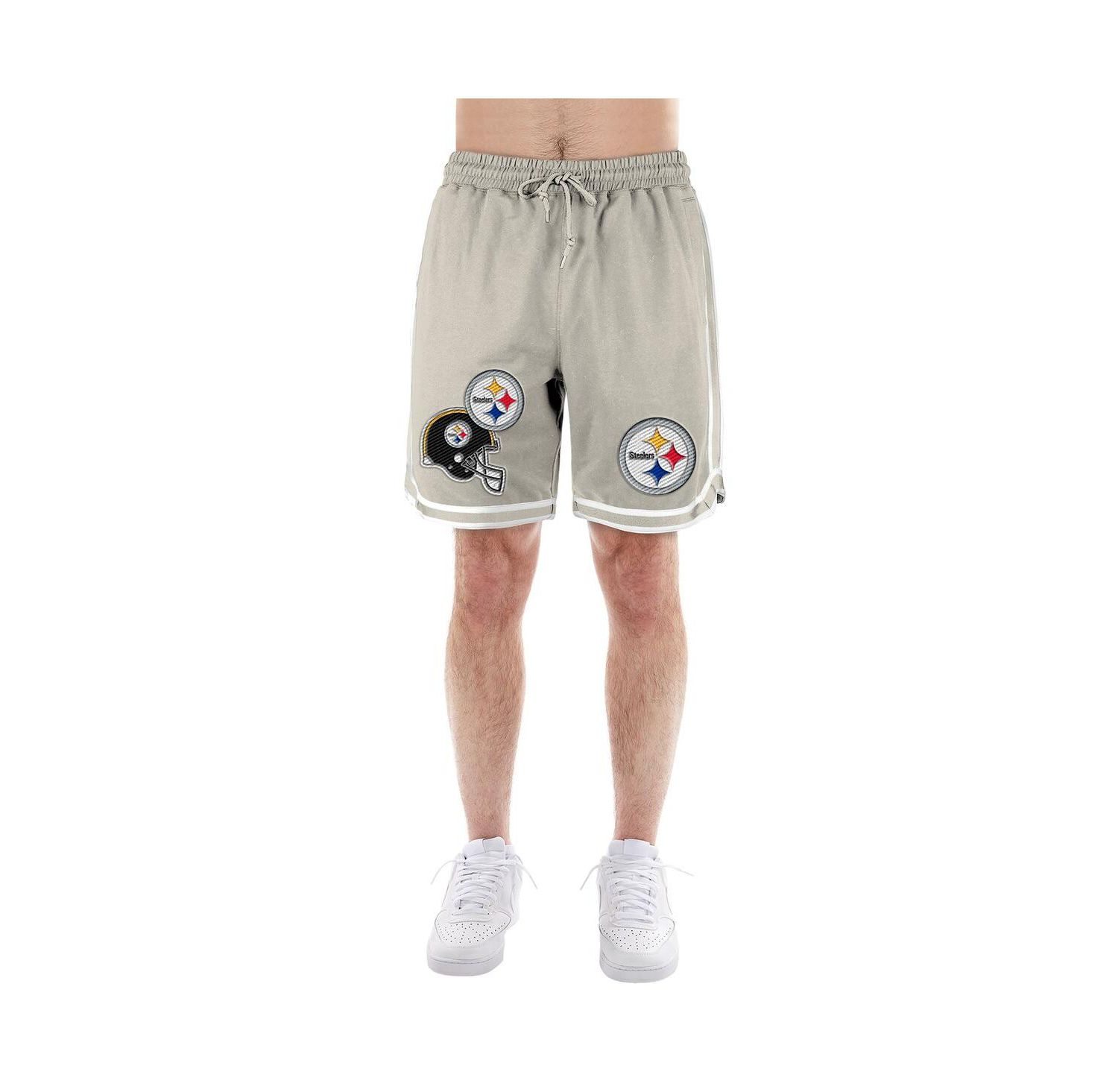 Men's Light Beige Pittsburgh Steelers Stone Multi Patch Shorts