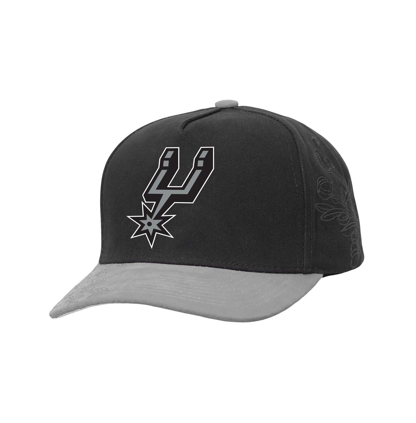 Мужская кепка Mitchell & Ness Black/Gray San Antonio Spurs May Flowers Adjustable Hat — фото 1
