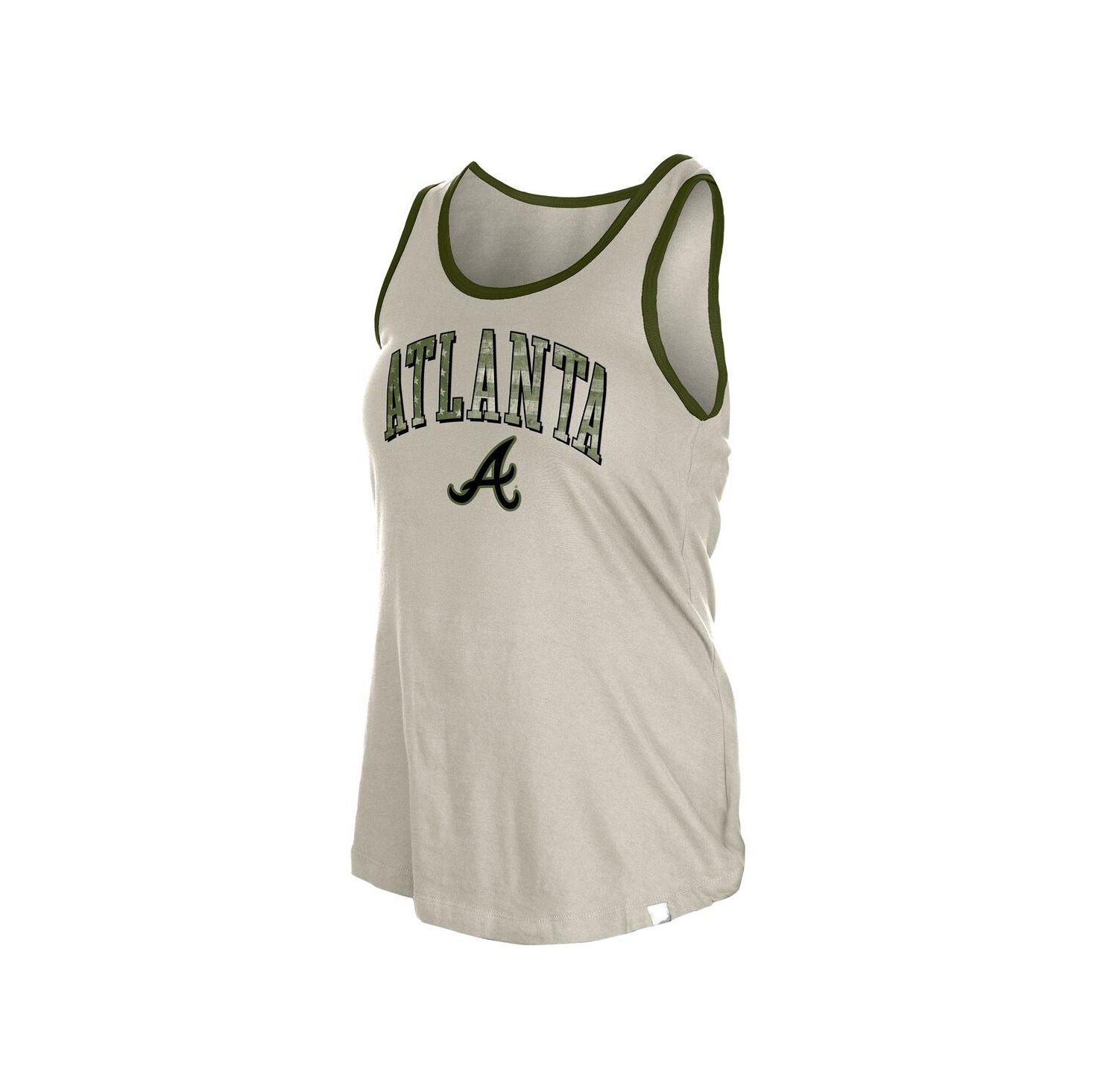 Women's Cream Atlanta Braves Armed Forces Tank Top
