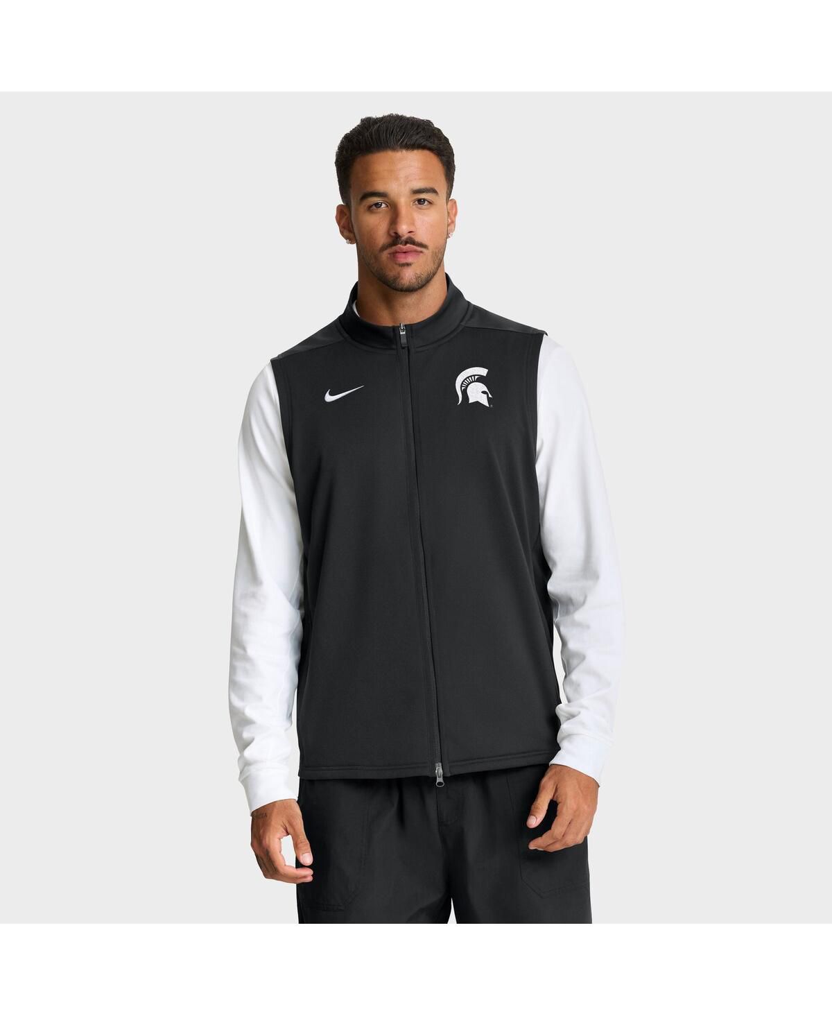 Мужской черный жилет на молнии Michigan State Spartans Primetime Victory Performance