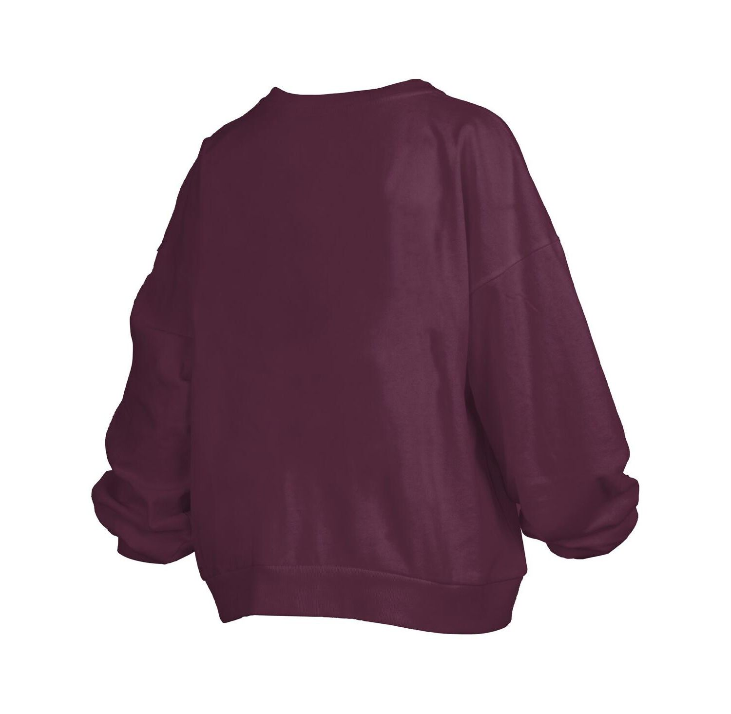 Women's Maroon Minnesota Golden Gophers Janise Arch Over Logo Waist Length Oversized Pullover Sweatshirt