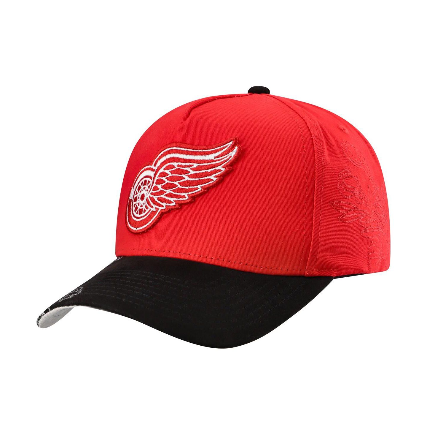 Мужская кепка Mitchell & Ness Red/Black Detroit Red Wings May Flowers Pro Crown Adjustable Hat — фото 3