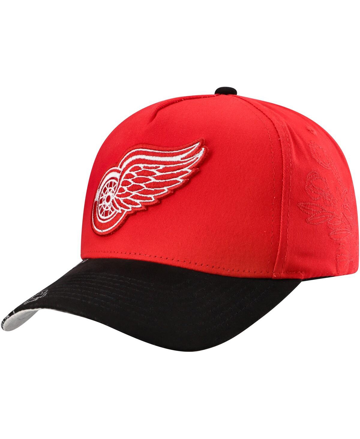Mitchell & Ness Men's Red/black Detroit Red Wings May Flowers Pro Crown Adjustable Hat In Multi