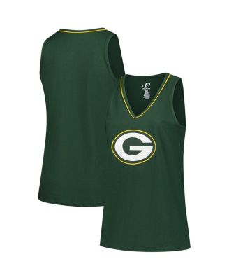 Logo Athletic - Women's Green Bay Packers Plus Size Stellar Win V-Neck Tank Top