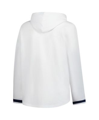 Women's White Michigan Wolverines Plus Size Pullover Hoodie