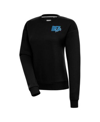 Antigua - Women's Black Detroit Lions Victory Pullover Sweatshirt