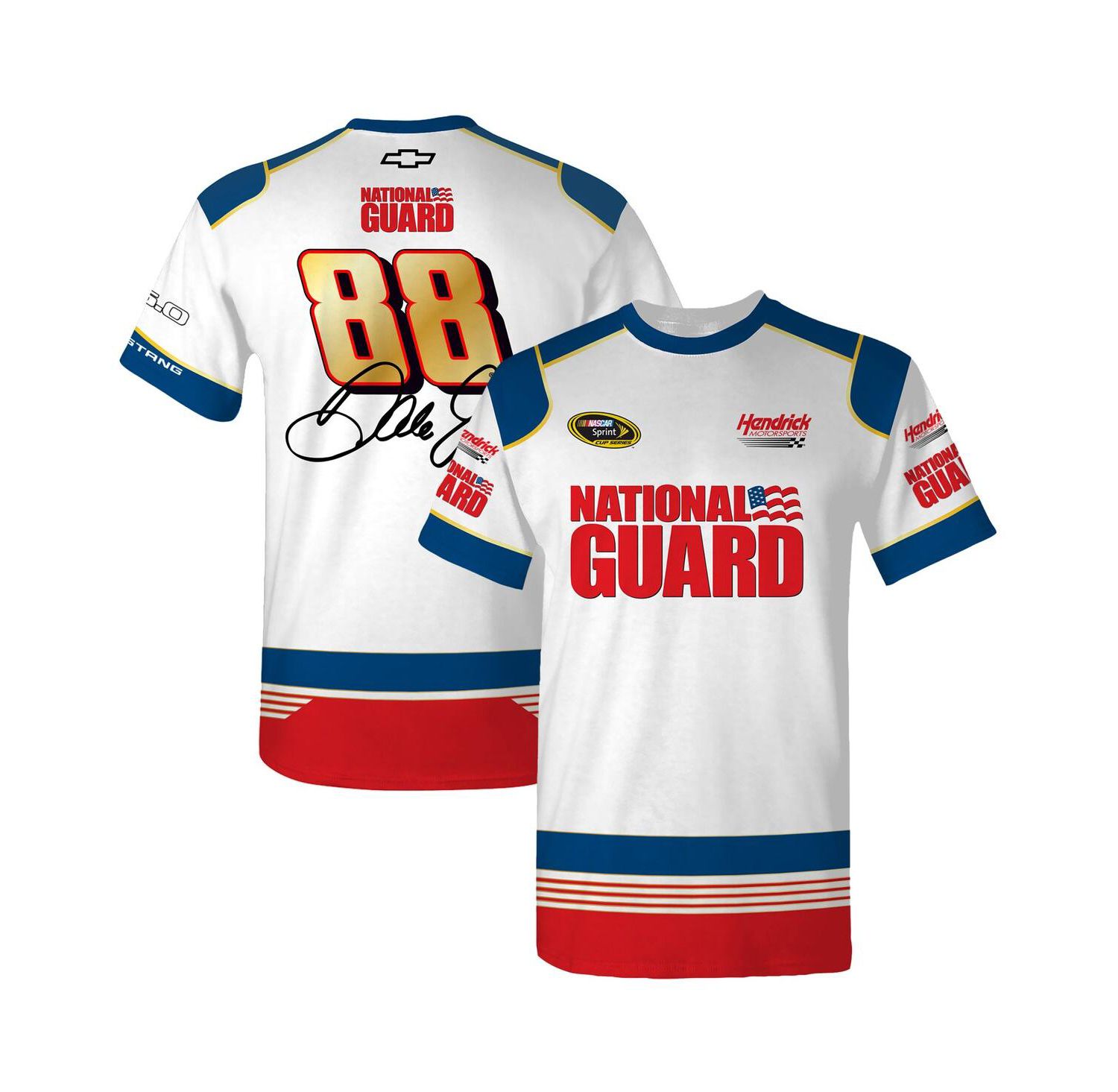 Men's White Dale Earnhardt Jr. National Guard Legend Uniform T-Shirt