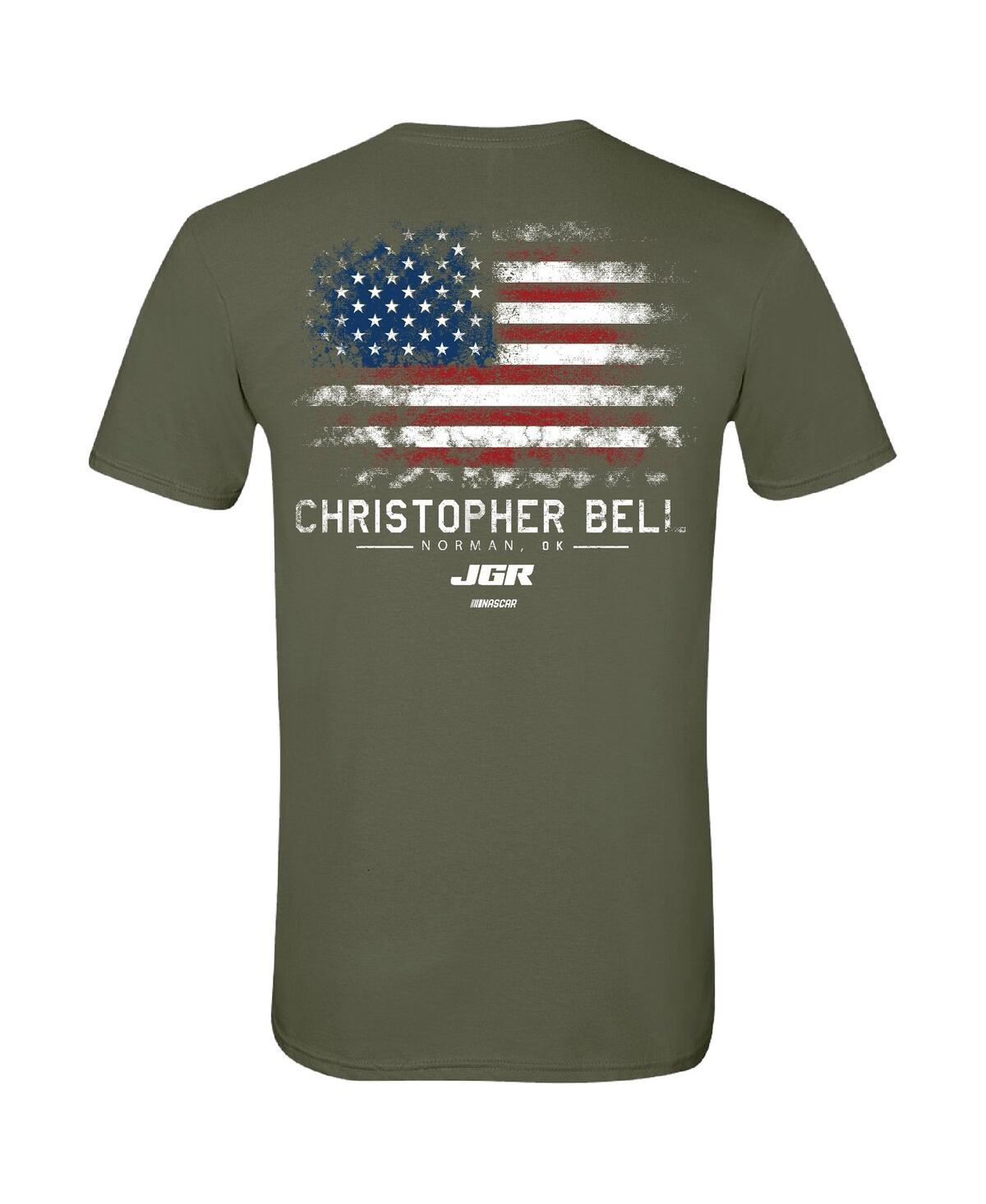Joe Gibbs Racing Team Collection Men's Green Christopher Bell Flag T-shirt In Green