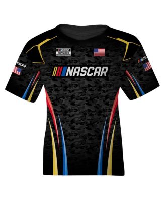 Big Boys and Girls Black NASCAR Uniform T-Shirt