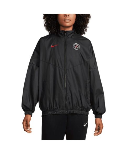 Женские куртки Nike Women's Black Paris Saint-Germain Essential Windrunner Full-Zip Jacket