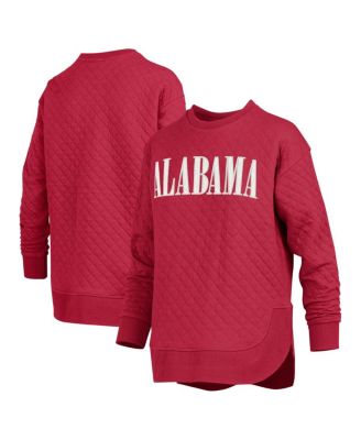 Pressbox - Women's Crimson Alabama Crimson Tide Quilted Long Sleeve Pullover Sweatshirt
