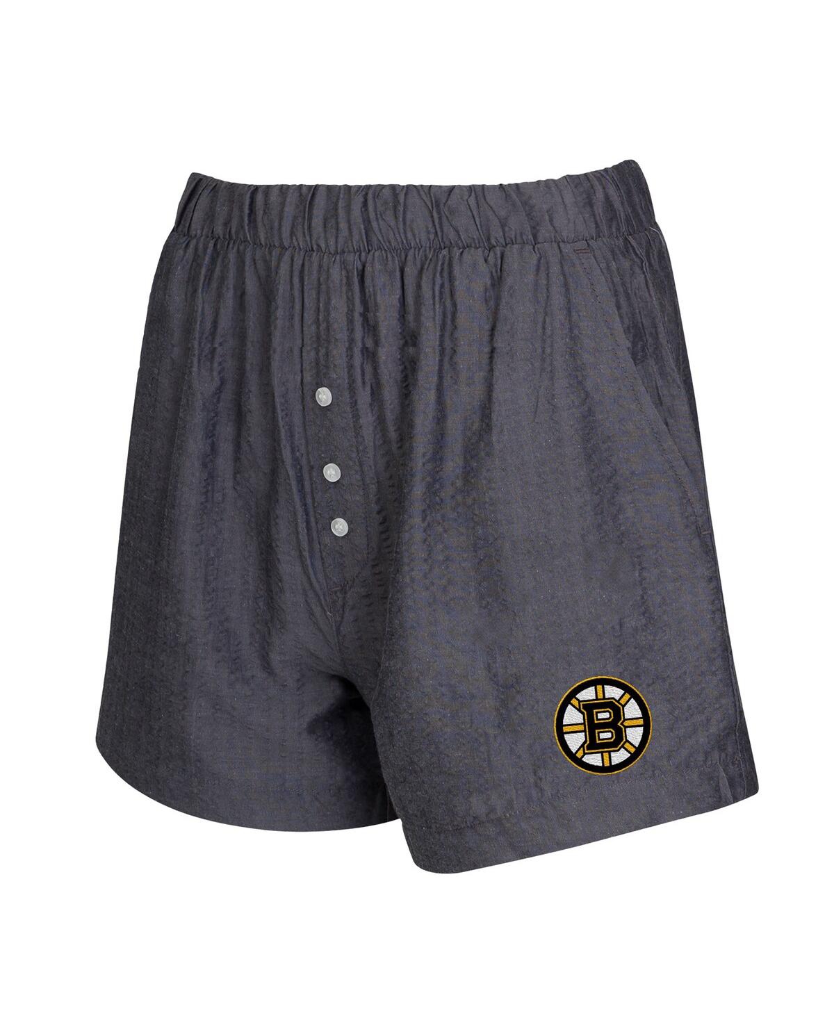 Concepts Sport Women's 2-pack Charcoal Boston Bruins Boxer Shorts Set In White