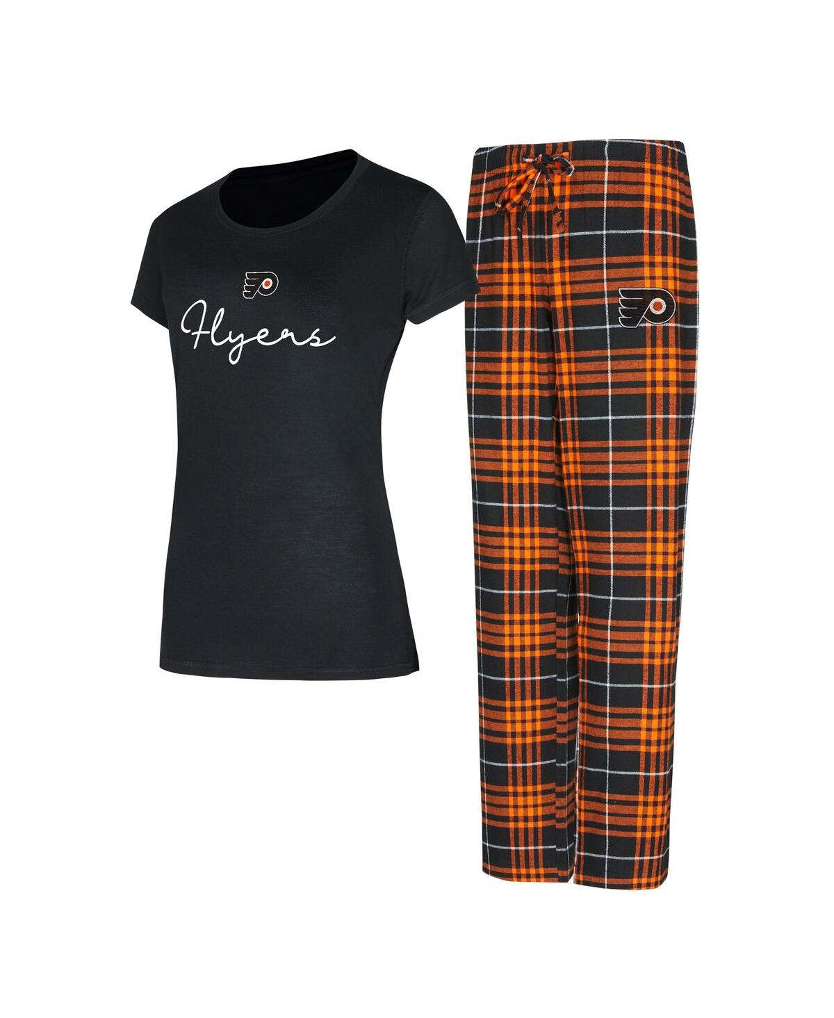 Concepts Sport Women's Philadelphia Flyers Vector Top Pants Sleep Set In Black