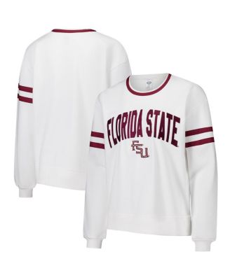 Concepts Sport - Women's White Florida State Seminoles Borough French Terry Arch Over Long Sleeve Top