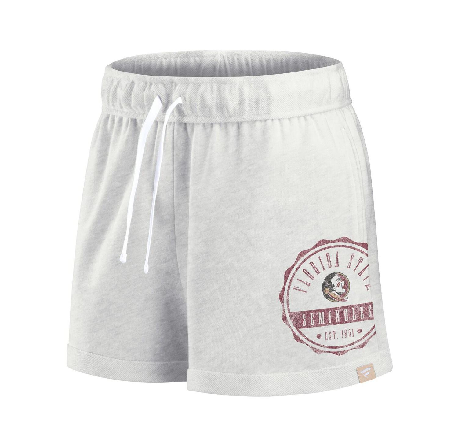 Women's Oatmeal Florida State Seminoles Win Badge Shorts