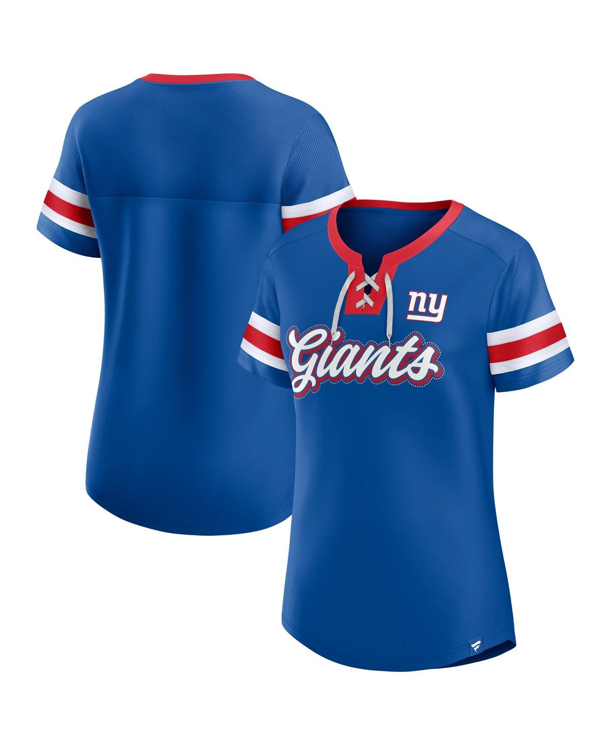 Fanatics Branded Royal New York Giants Original State Lace-up T-shirt In Blue