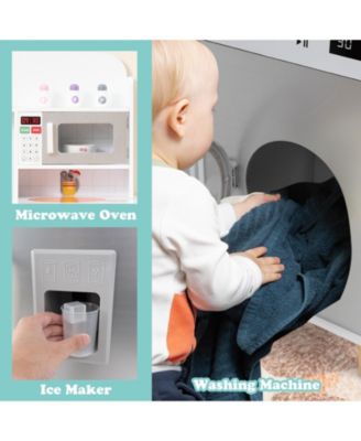 Kids Kitchen Playset 3-in-1 with Refrigerator and Washing Machine