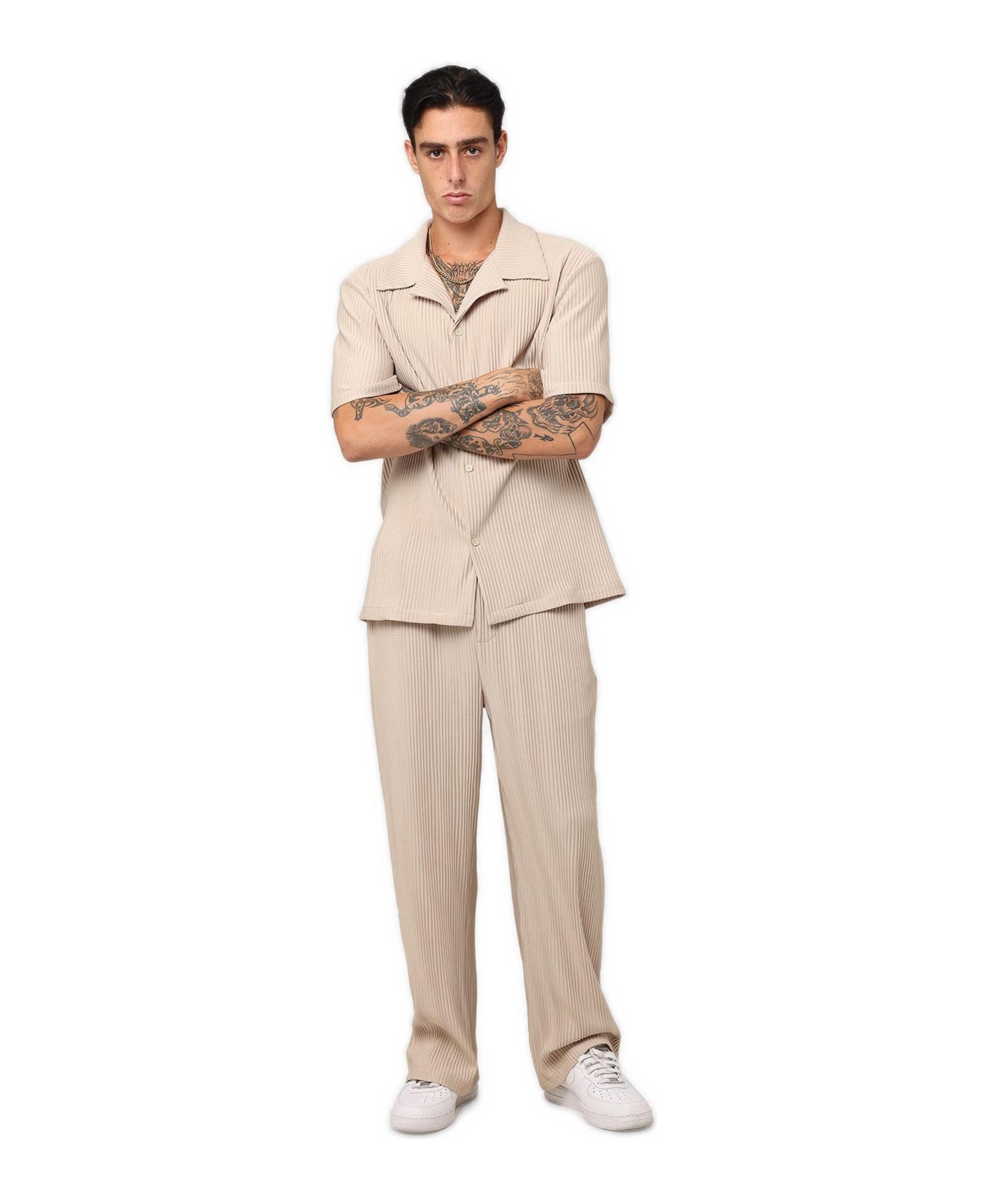 Мужская рубашка XXIII Pleated Button Up, цвет: Рыжевато-коричневый — фото 2