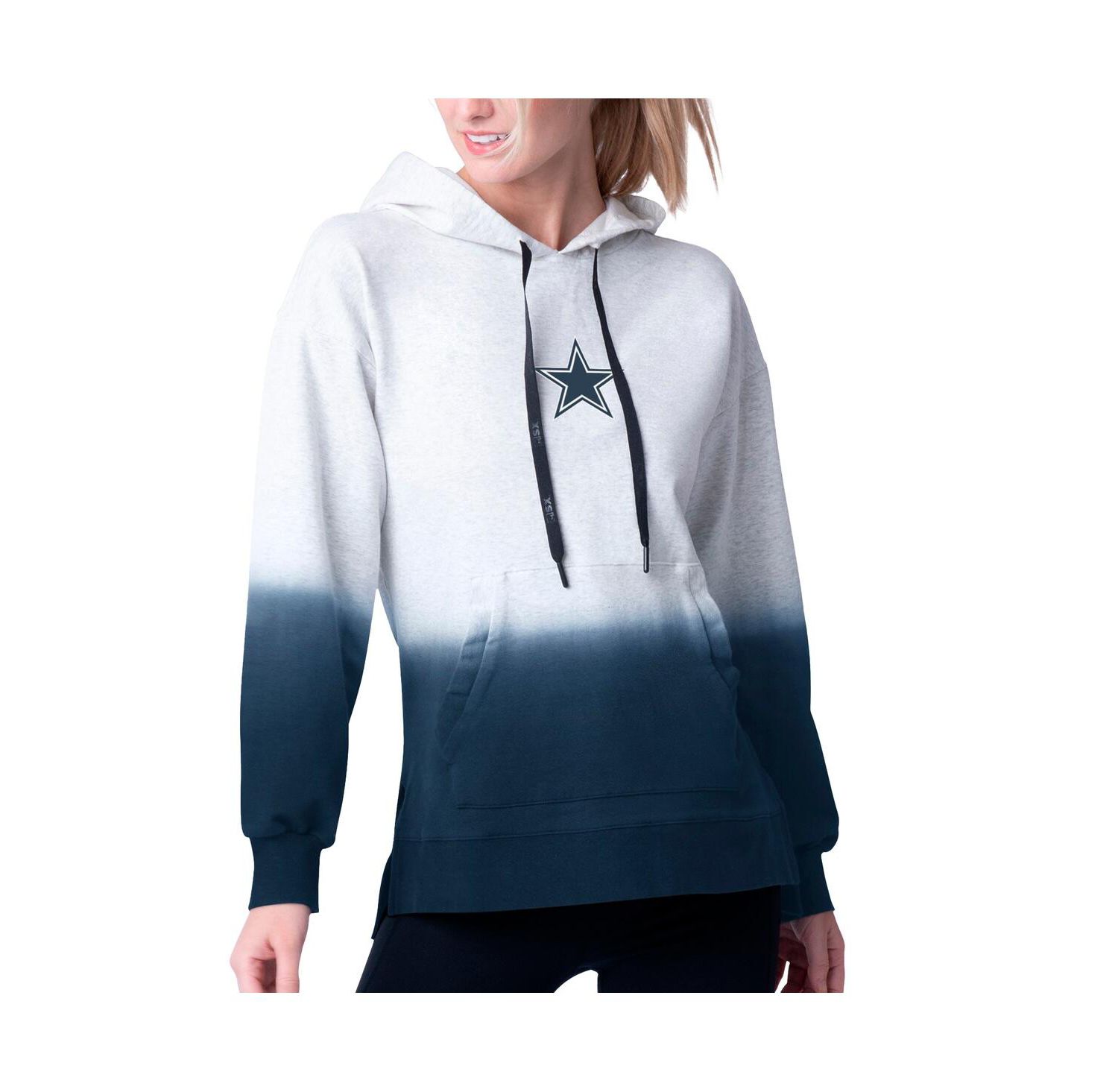 Women's Heather Gray/Navy Dallas Cowboys Daniela Pullover Hoodie