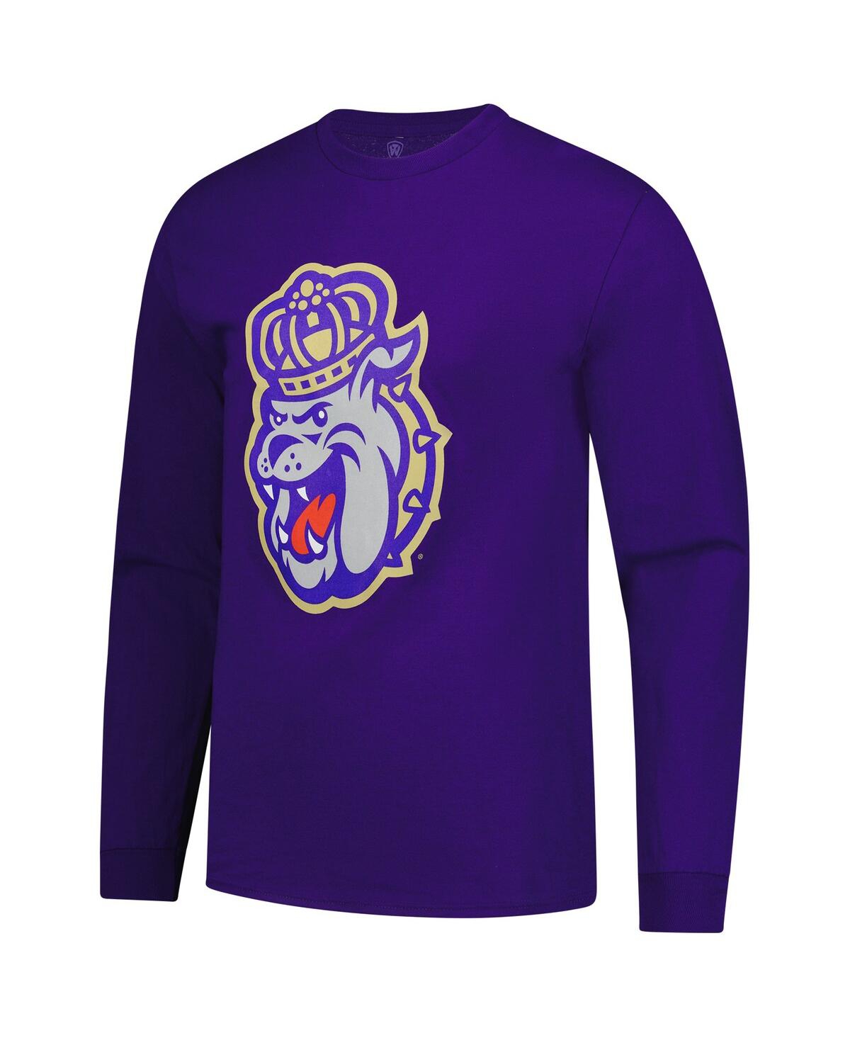 Fanatics Unlabeled Men's Purple James Madison Dukes Logo Long Sleeve T-shirt In Purple