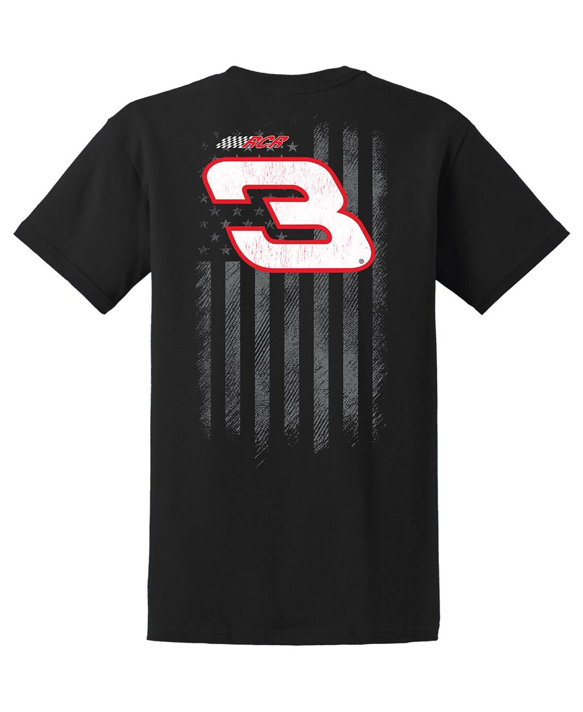 Richard Childress Racing Team Collection Men's Black Dale Earnhardt Flag Tri-blend T-shirt In Black