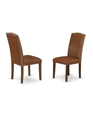 3-Pc Set Drop Leaf Dining Table & Faux Leather High-Back Chairs with Nailhead Trim