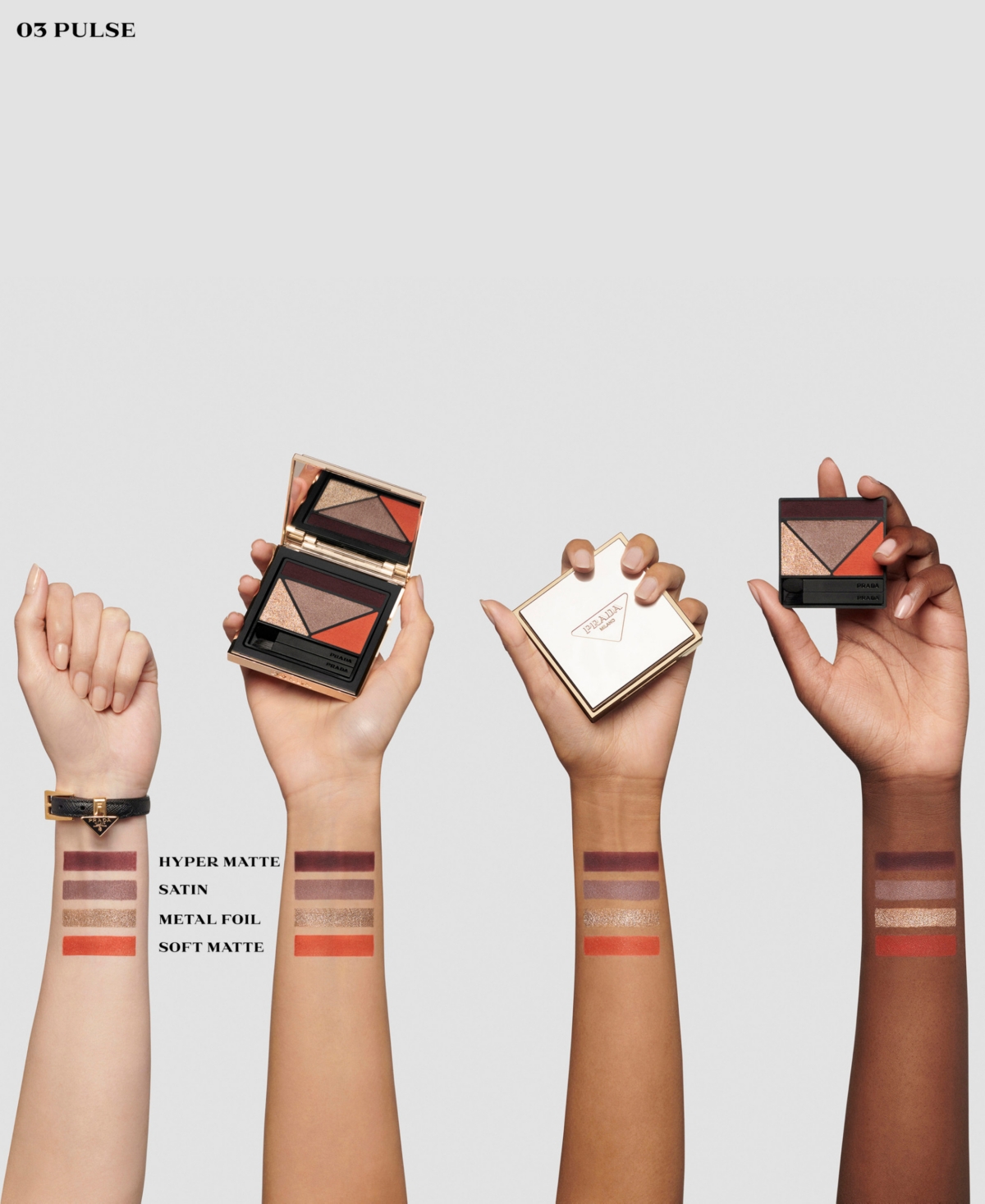 Prada Beauty Dimensions Multi-effect Refillable Eyeshadow Palette 01 Portrait 0.21 oz In Multi