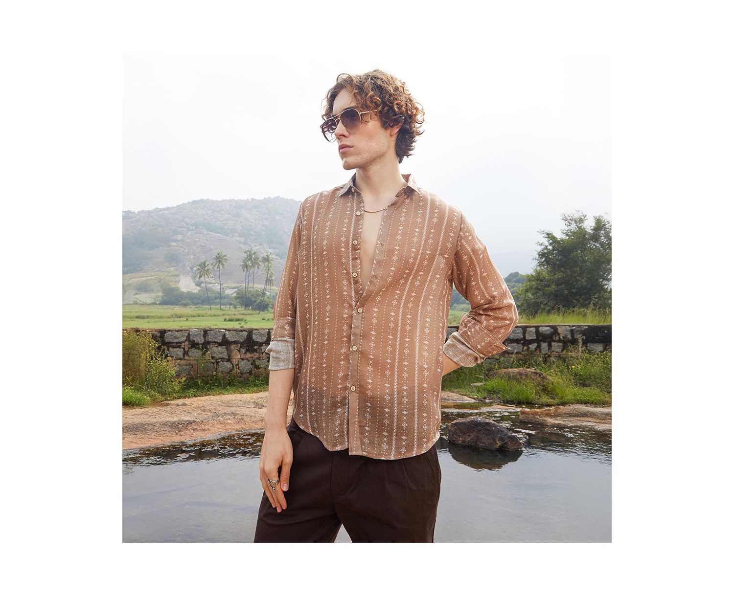 Men's Ethnic Imprint Shirt