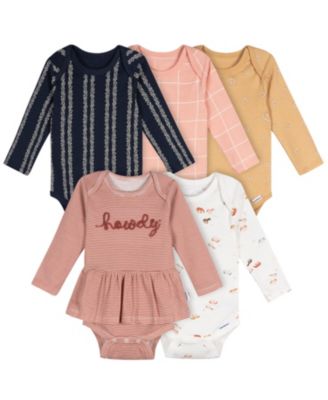 Baby Girls' 5-Pack Long Sleeve Bodysuits