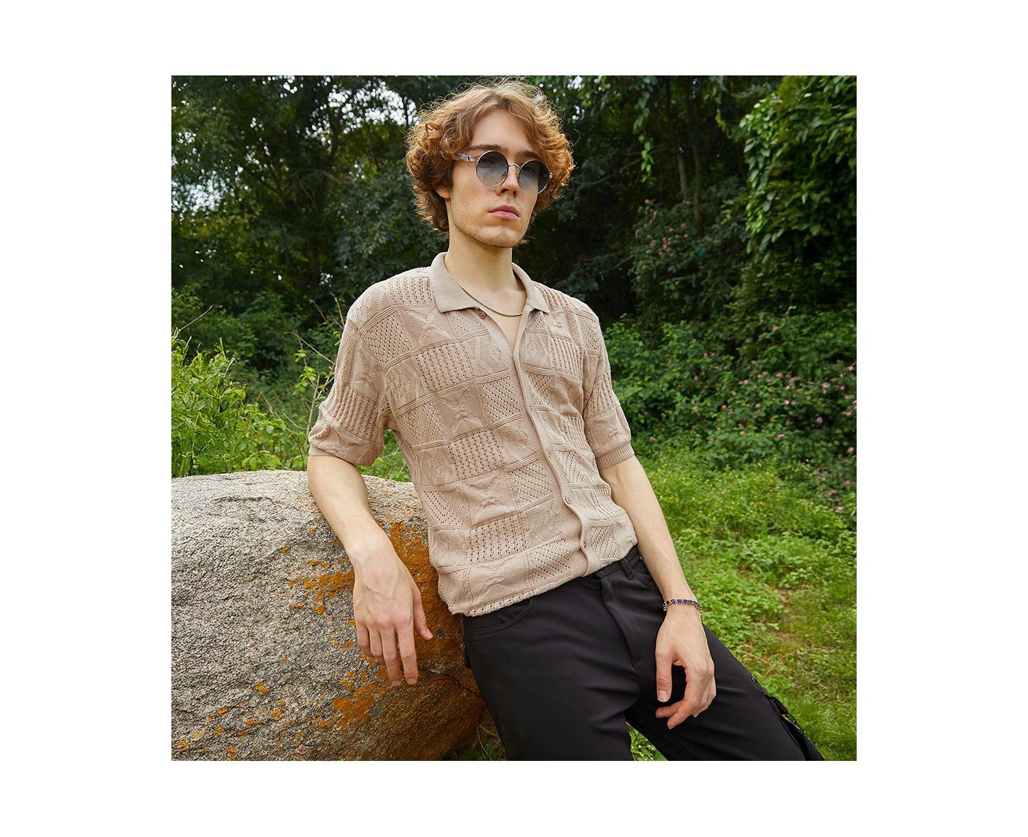 Men's Patch-Knit Shirt
