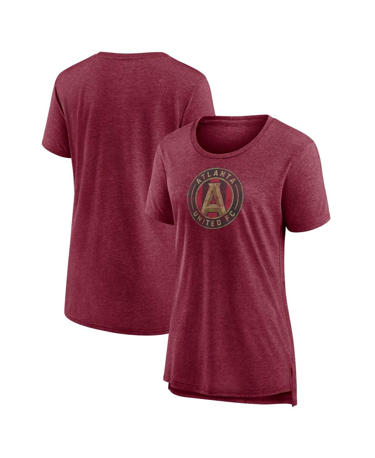 Fanatics Mto Label Women's Heather Red Atlanta United Fc Distressed Vintage Primary Tri-blend T-shirt In Red