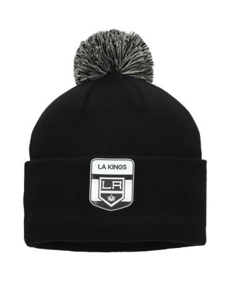 Fanatics - Men's Black Los Angeles Kings Authentic Pro Draft Cuffed Pom with Knit Hat