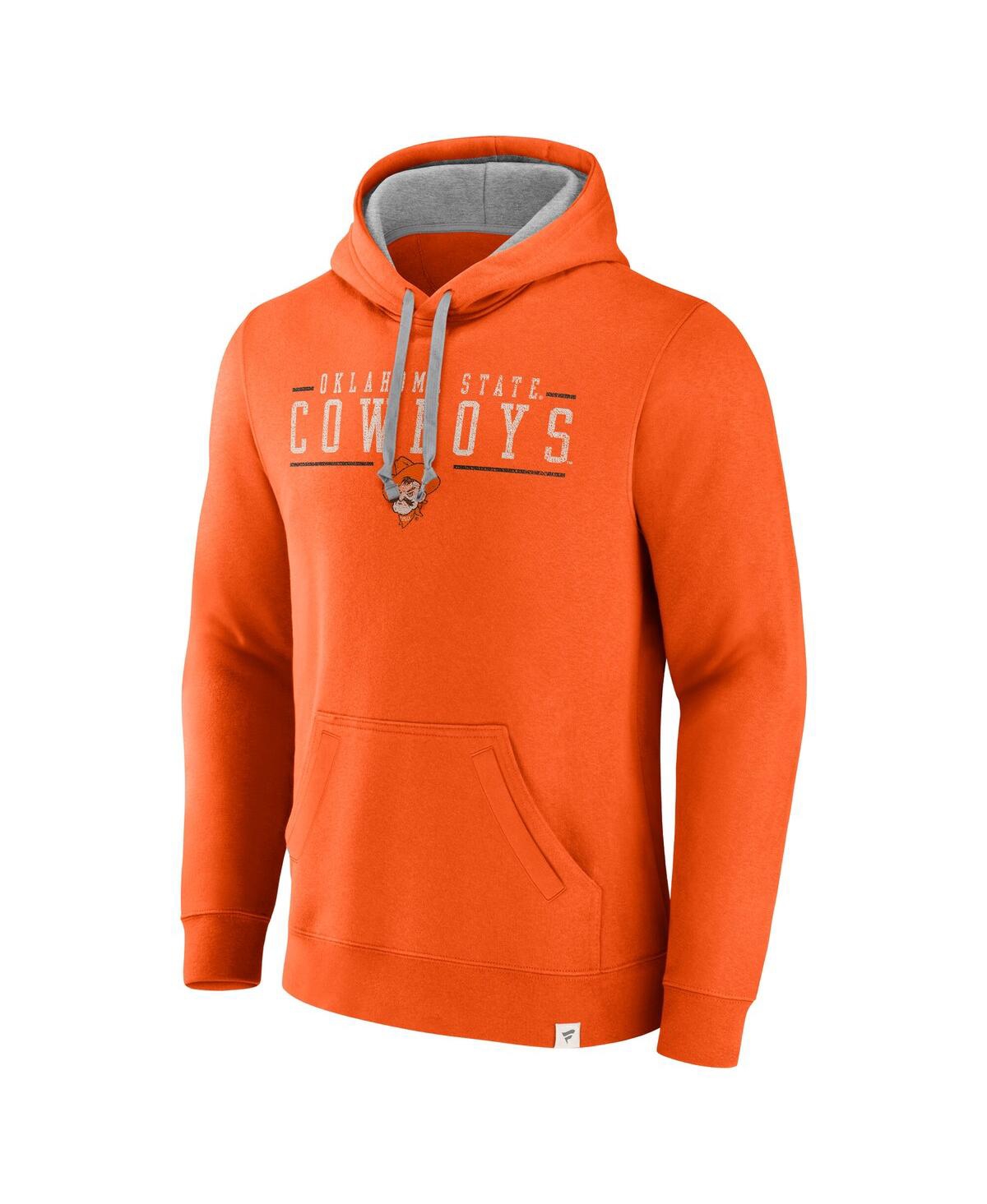 Fanatics Men's Orange Oklahoma State Cowboys Second Wind Distressed Pullover Hoodie In Orange