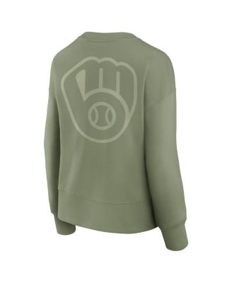 Women's Green Milwaukee Brewers Elements Flow Pullover Sweatshirt