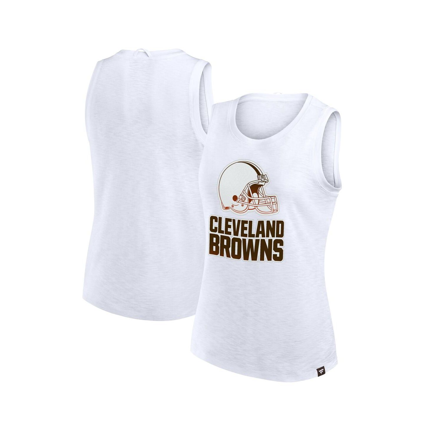 Женский топ Fanatics White Cleveland Browns Slub — фото 1