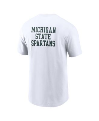 Men's White Michigan State Spartans 2-Hit Stacked T-Shirt