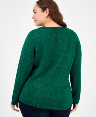 Plus Size Smile-Santa-Graphic Sweater 