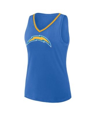 Women's Powder Blue Los Angeles Chargers Stellar Win V-Neck Tank Top