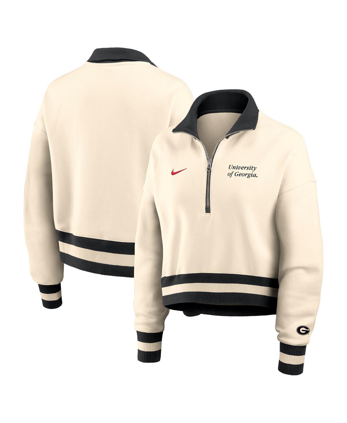Nike Tan Auburn Tigers Legacy Half-zip Sweatshirt In Neutral