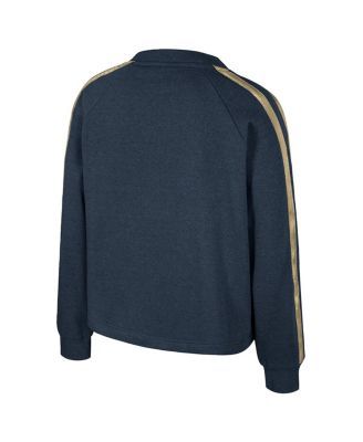 Women's Navy Michigan Wolverines Treasures Long Sleeve V-Neck T-Shirt