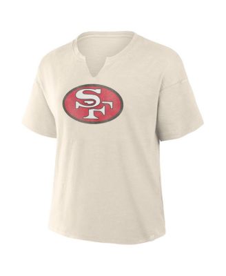 Women's Cream San Francisco 49ers Trick Play Slub Boxy T-Shirt