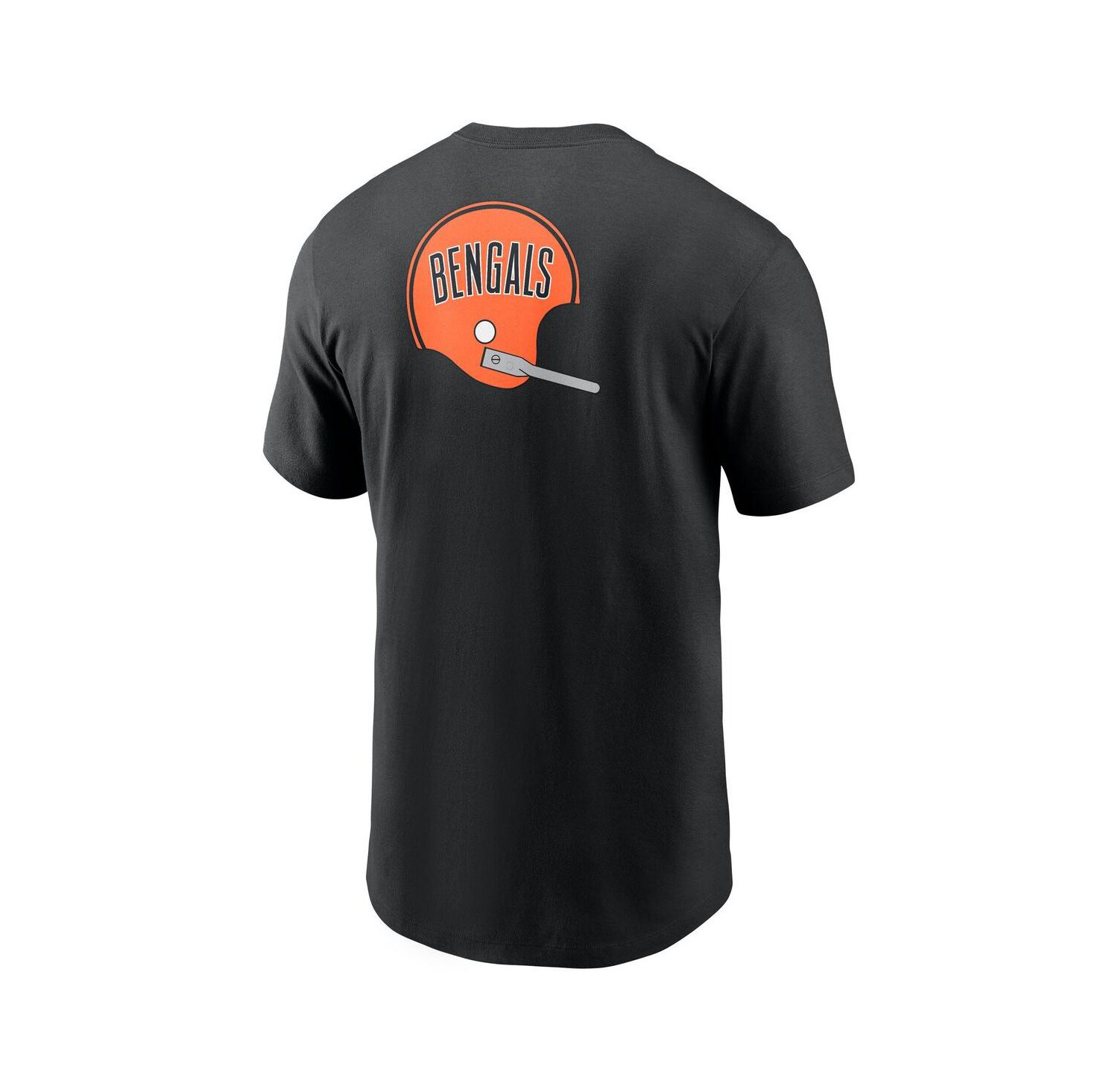 Men's Black Cincinnati Bengals Rewind Front and Back Hit Essential T-Shirt